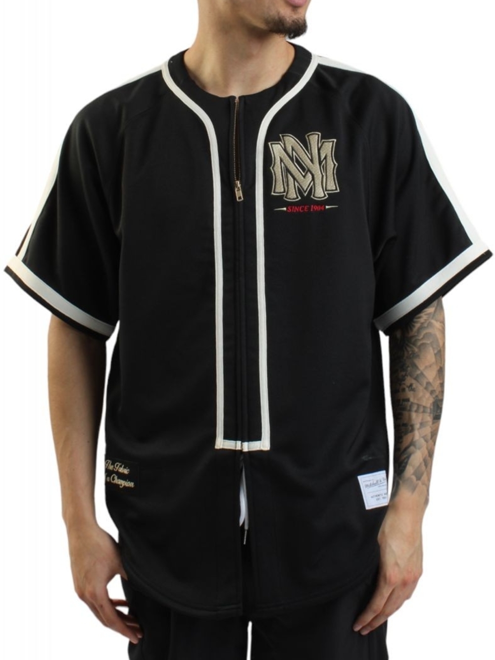 Mitchell & Ness Black Patch with Cream Label